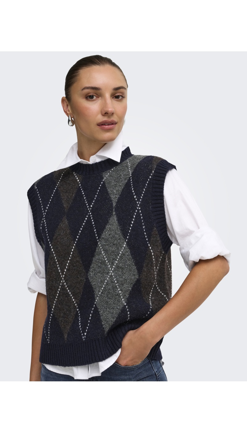 Pull Argyle Night Sky ONLRHOMBUS ONLY - 4 | TOPS